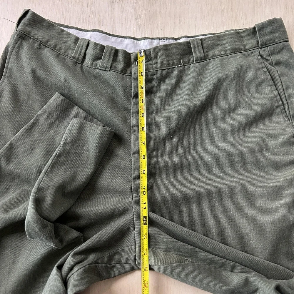 Vintage Green Twill Chino Pants Mens 42x29 Straight Regular Fit Casual Workwear